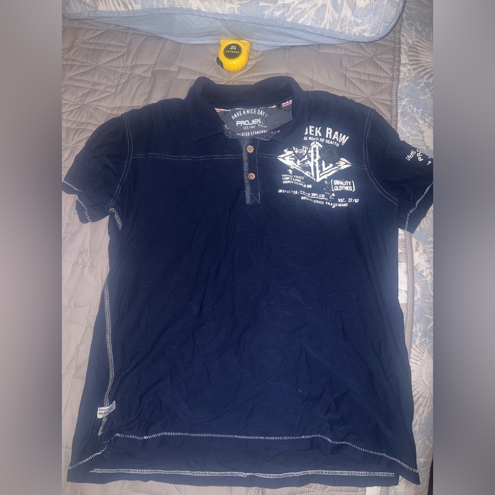 Projek Raw Blue Mens Polo Medium